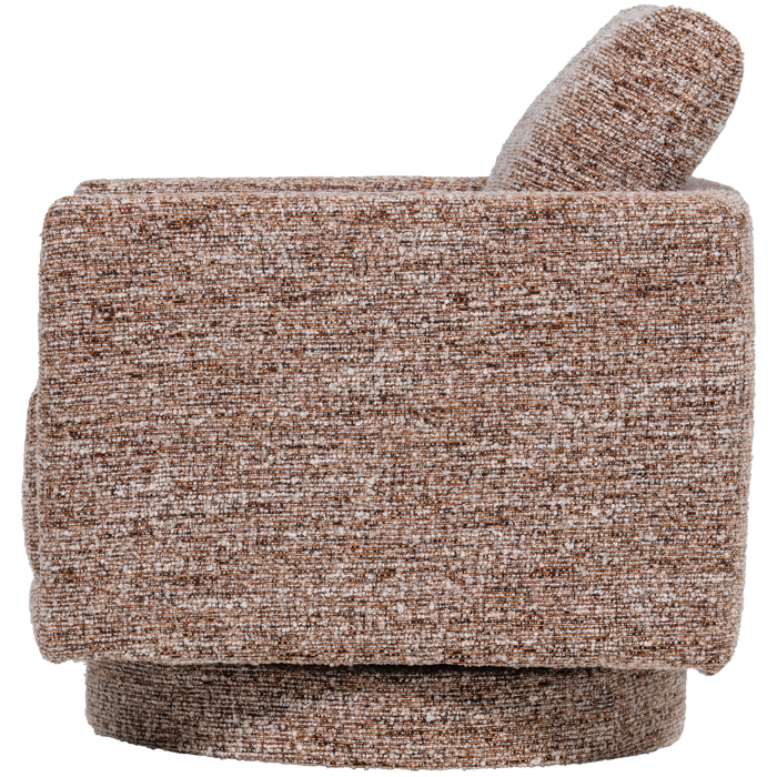 WOOOD Oska Draaifauteuil - Melange Stof - Bruin - 64x78x79