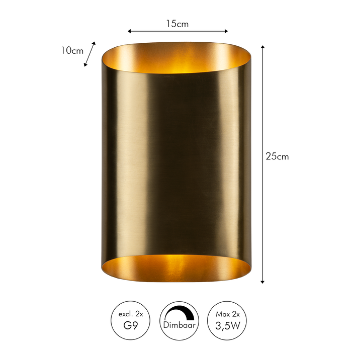 Atmooz Wandlamp Arturo Brons - Industriele Muurverlichting