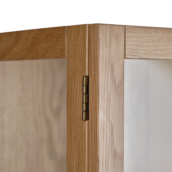 Olivine Boris Eikenhouten Vitrinekast met Glas - B 100 cm - Naturel