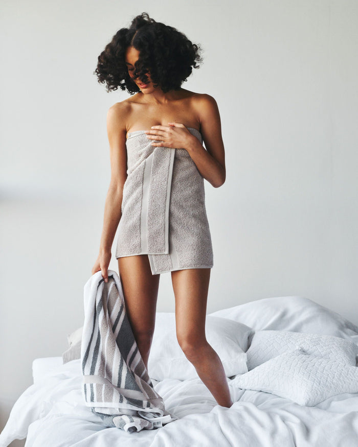 Vancouver Badtextiel Stone | 68 x 127 cm | Grijs | Beige | Katoen