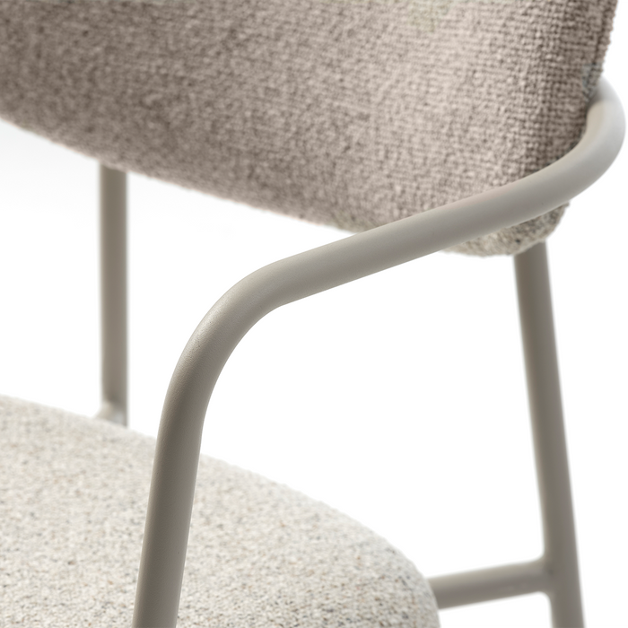 Olivine Chase Metalen Eetkamerstoel Lichtgrijs Gemêleerd