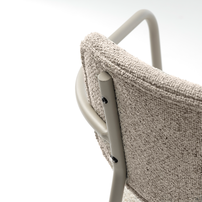 Olivine Chase Metalen Eetkamerstoel Lichtgrijs Gemêleerd