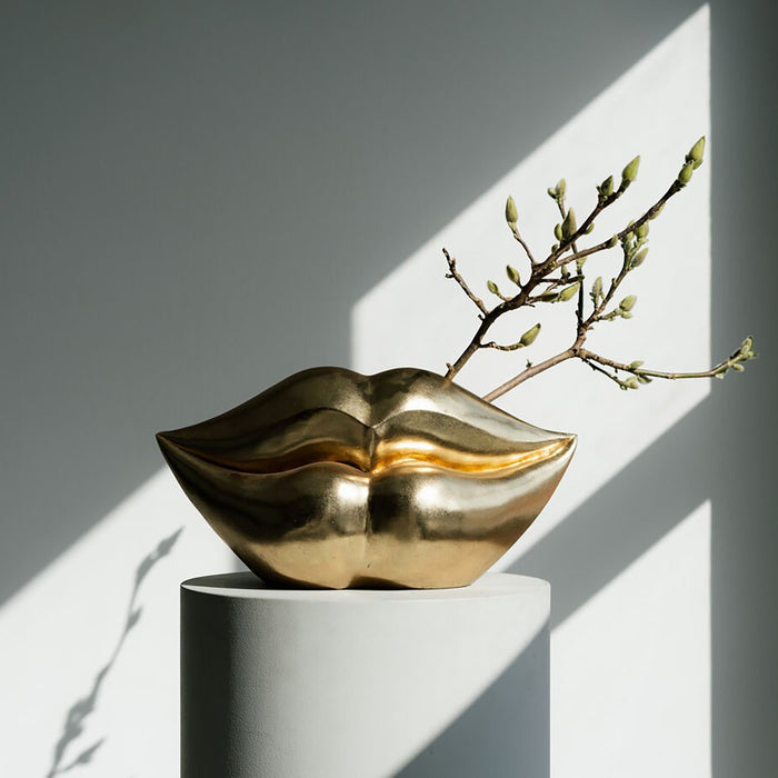 Kare Design Vaas - lippen - goud