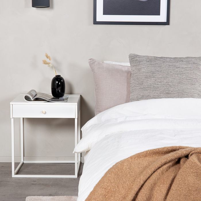 Nest living Lewis Metalen Nachtkastje met Lade - Wit