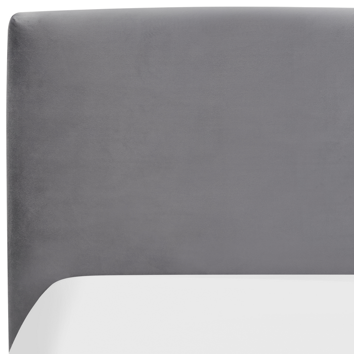 Beliani-BOUSSE-Tweepersoons boxspring-Donkergrijs-180 x 200 cm-Fluweel