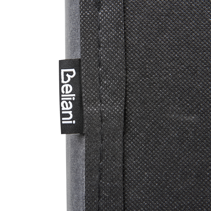 Beliani-BOUSSE-Tweepersoons boxspring-Donkergrijs-180 x 200 cm-Fluweel