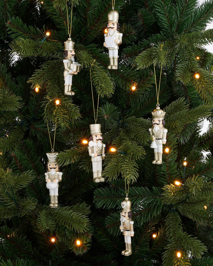 Mica Decorations Kerst Ornament Notenkraker - Set 6 stuks - Goud
