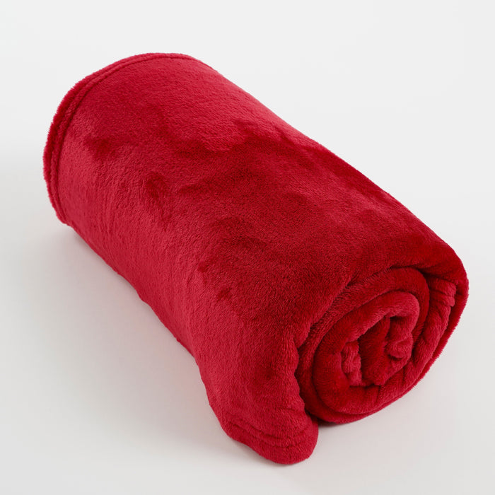 Mica Decorations Famke Fleece Plaid - 180 x 130 cm - Rood