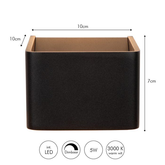 Atmooz Calla - Wandlamp - Wandspot - Zwart - 10 x 10 cm