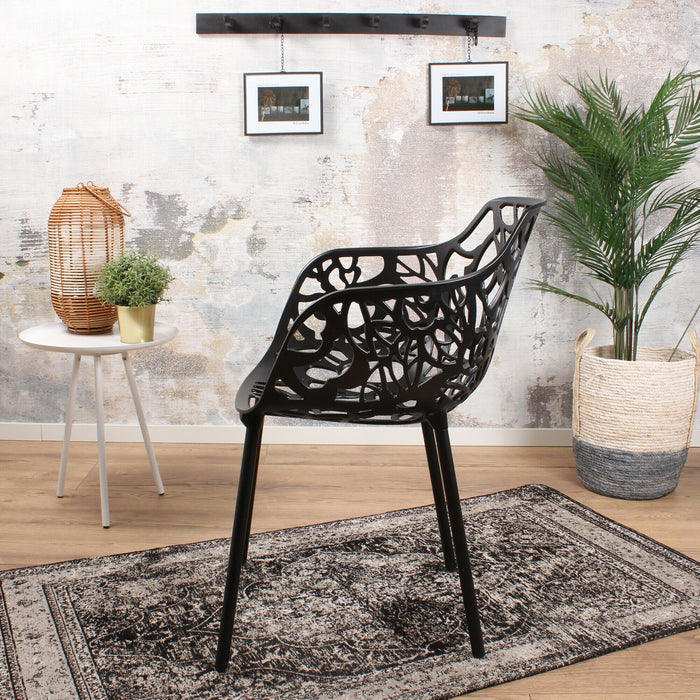 DS4U - Cast magnolia stoel met arm zwart