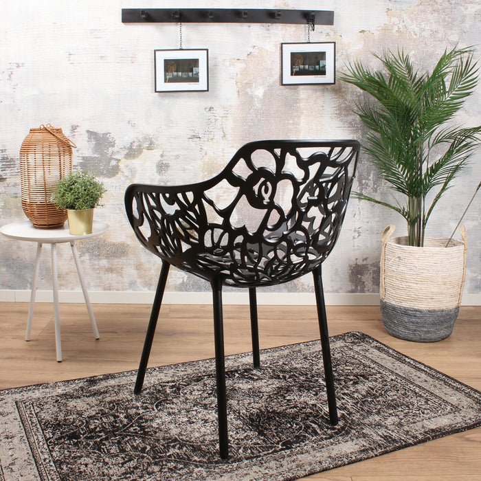 DS4U - Cast magnolia stoel met arm zwart