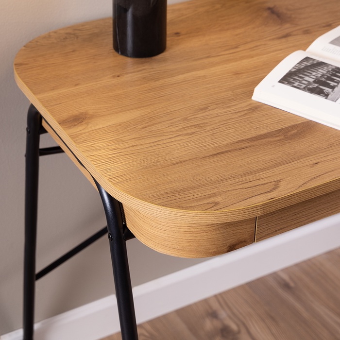 Lisomme Steven Houten Bureau met Opbergruimte - Naturel