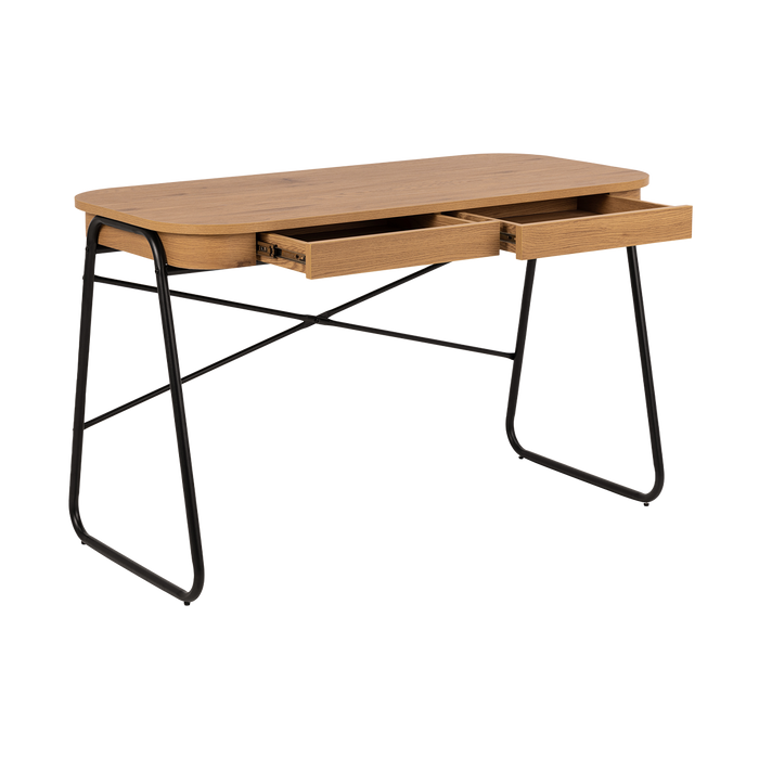 Lisomme Steven Houten Bureau met Opbergruimte - Naturel