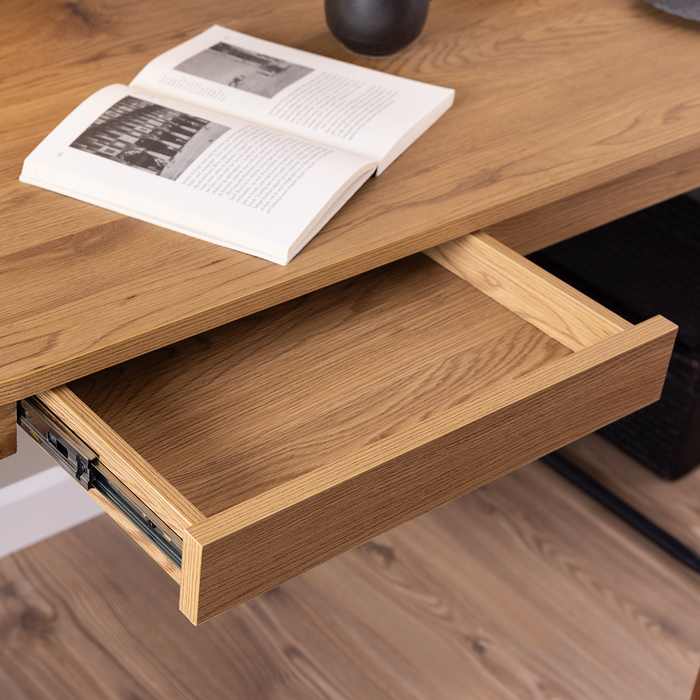 Lisomme Steven Houten Bureau met Opbergruimte - Naturel