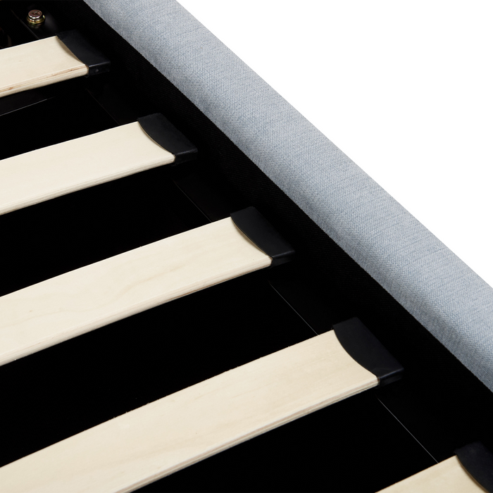 Beliani-VAUCLUSE-Bed met opbergruimte-Lichtblauw-140 x 200 cm-Stof