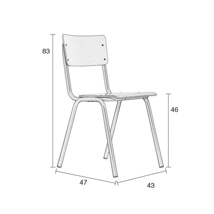 Zuiver Back To School HPL Eetkamerstoelen Wit - Set van 4
