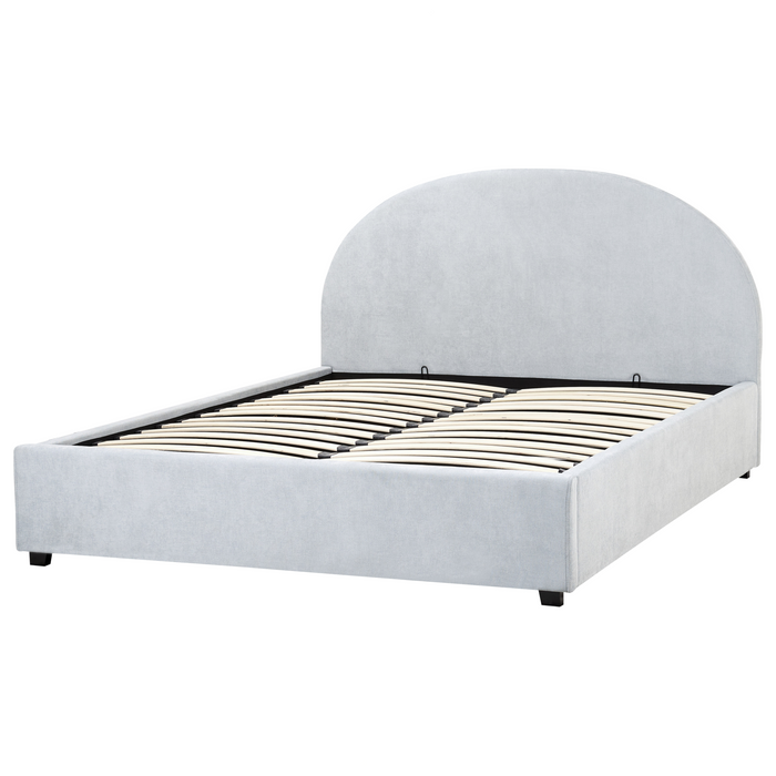 Beliani-VAUCLUSE-Bed met opbergruimte-Lichtblauw-160 x 200 cm-Stof