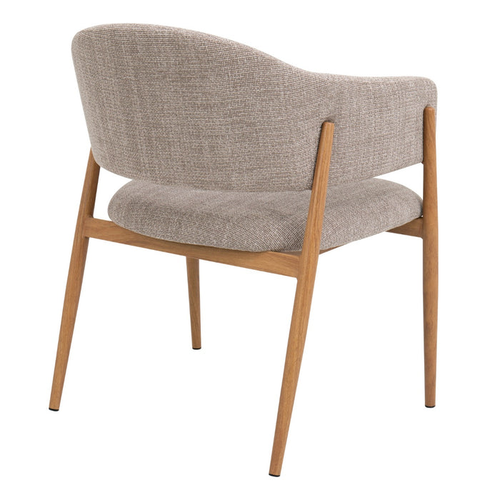 DÉJA Living - Eetkamerstoel Taupe|Naturel - Dénia - Set van 2