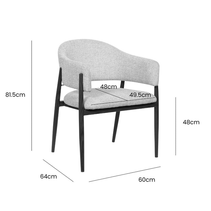 DÉJA Living - Eetkamerstoel Taupe|Naturel - Dénia - Set van 2