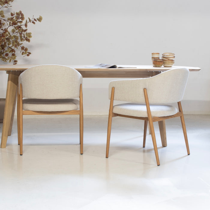 DÉJA Living - Eetkamerstoel Beige|Naturel - Dénia - Set van 2