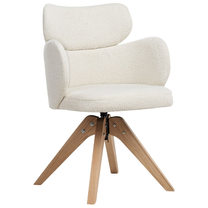 Beliani - MARCY - Eetkamerstoel - Lichtbeige - Bouclé