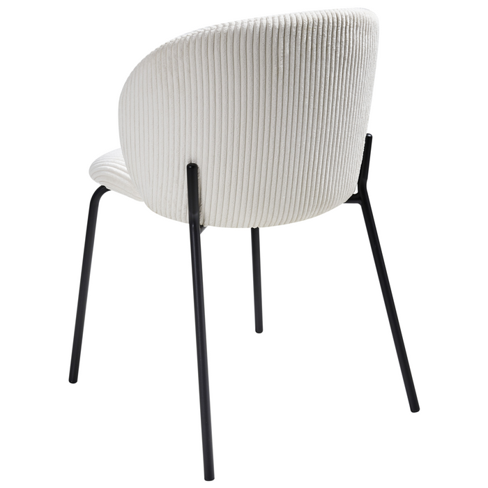 Beliani - MILES - Eetkamerstoel set van 2 - Gebroken wit - Corduroy