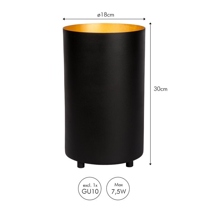 Atmooz Vloerlamp Lavinia - Zwart Goud - Max 40W - E27 Fitting