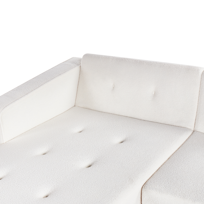 Beliani - VADSO - Hoekslaapbank - Gebroken wit - Rechterzijde - Bouclé