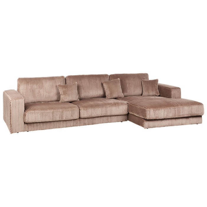 Beliani-LOFOTEN-Hoekbank 4-zits-Lichtbruin-Linkszijdig-Corduroy