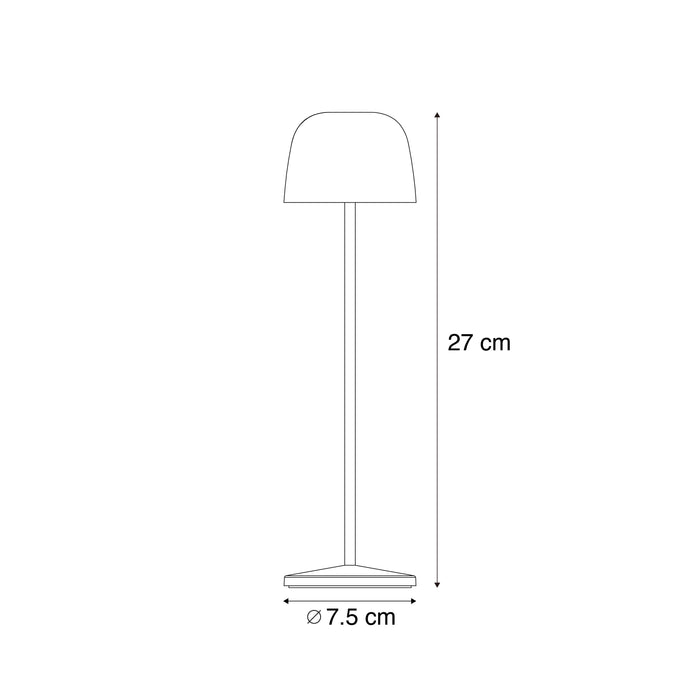 QAZQA Tafellamp roestbruin incl. LED oplaadbaar met laadstation IP65