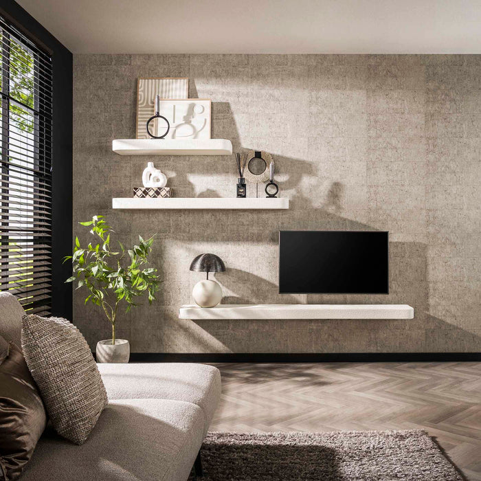 Giga Meubel - Wandplank Rechthoek - Wit Marmer Composiet - 150x29x8cm