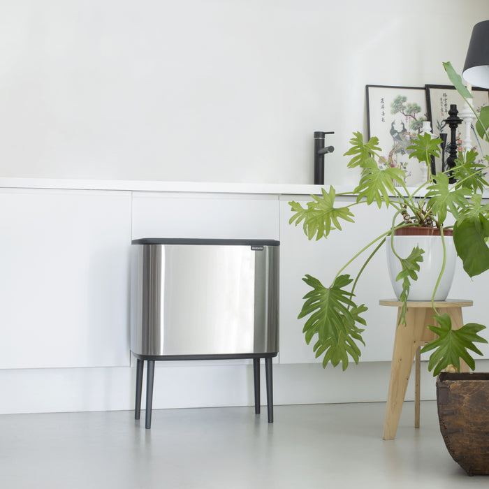 Brabantia Bo Touch Bin Afvalemmer 11 + 23 L - Vingerafdrukvrij - Zilver