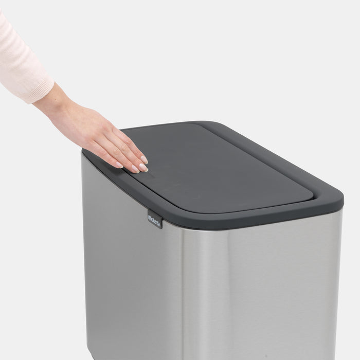Brabantia Bo Touch Bin Afvalemmer 11 + 23 L - Vingerafdrukvrij - Zilver