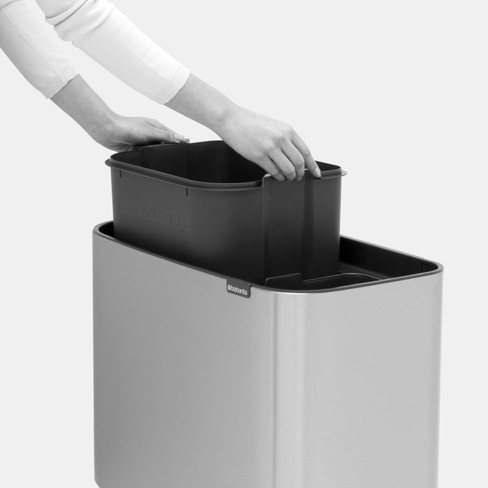 Brabantia Bo Touch Bin Afvalemmer 11 + 23 L - Vingerafdrukvrij - Zilver