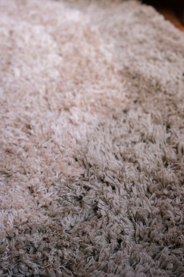 Rond hoogpolig vloerkleed Pilo groen|beige polyester Interieur05