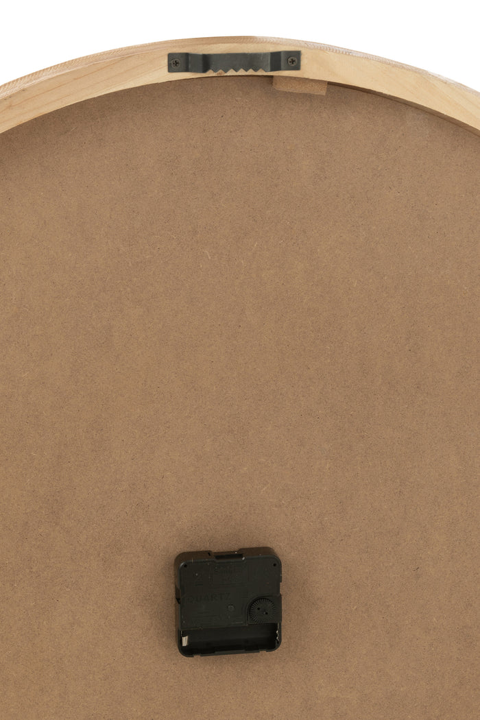 J-Line klok - hout - wit|naturel - large - Ø 60 cm