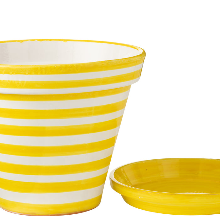 J-Line bloempot Granada Stripes Handmade + Painted - keramie