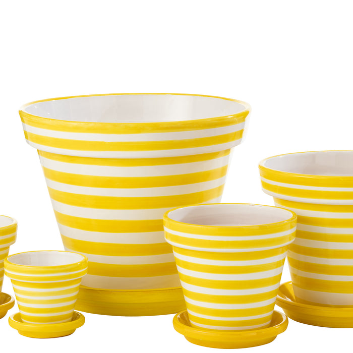 J-Line bloempot Granada Stripes Handmade + Painted - keramie