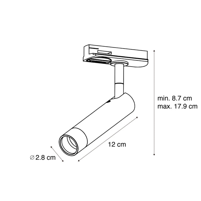 QAZQA Moderne spot beige met zwart voor railsysteem 1-fase - Iconic