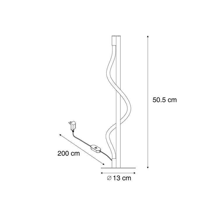 QAZQA Moderne tafellamp zwart incl. LED 3-staps dimbaar - Twirl