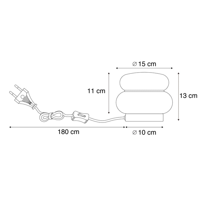 QAZQA Japandi tafellamp beige met opaal glas 15cm - Kumo