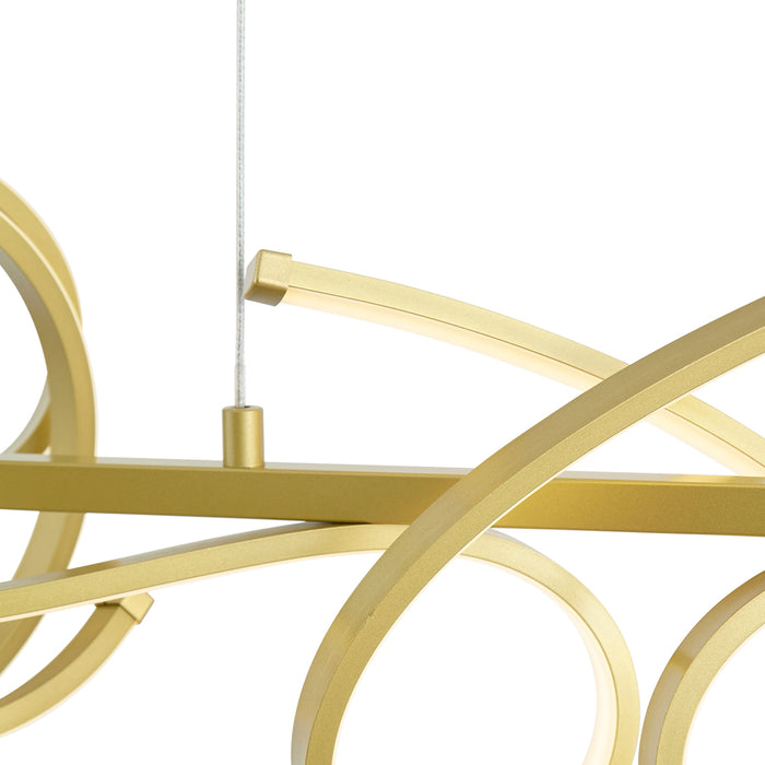 QAZQA Design hanglamp goud langwerpig 3-staps dimbaar - Krisscross