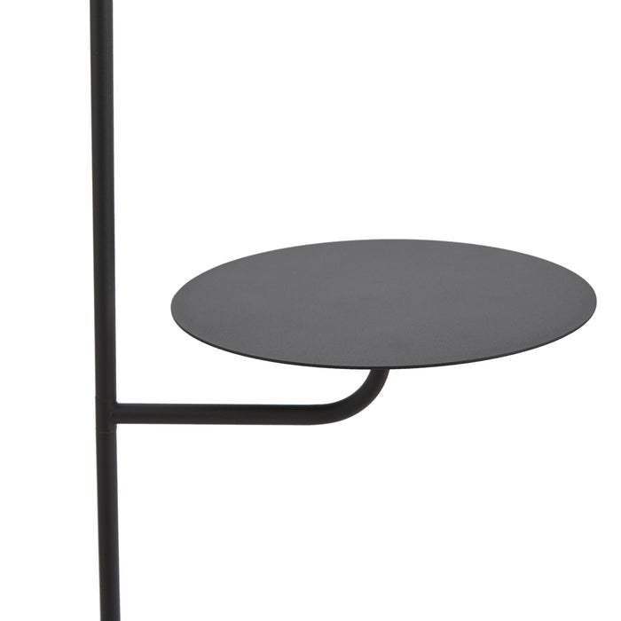 QAZQA Moderne vloerlamp zwart met ronde tafel - Ostrich