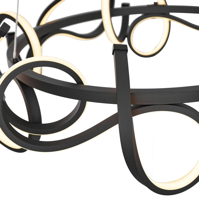 QAZQA Design hanglamp zwart rond 3-staps dimbaar - Krisscross