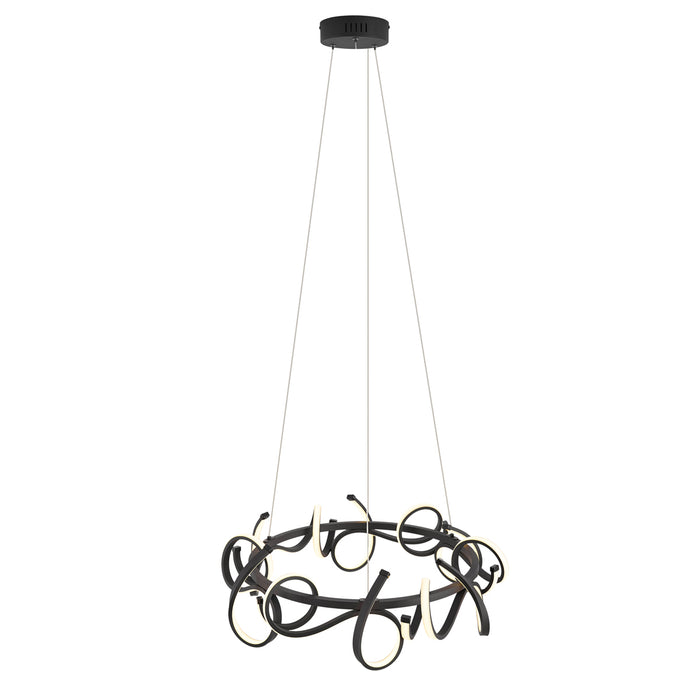 QAZQA Design hanglamp zwart rond 3-staps dimbaar - Krisscross