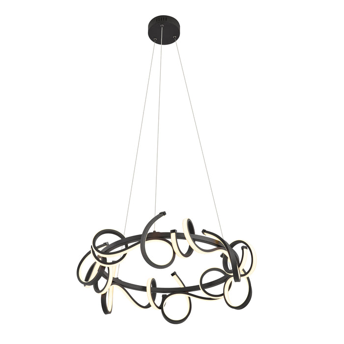 QAZQA Design hanglamp zwart rond 3-staps dimbaar - Krisscross