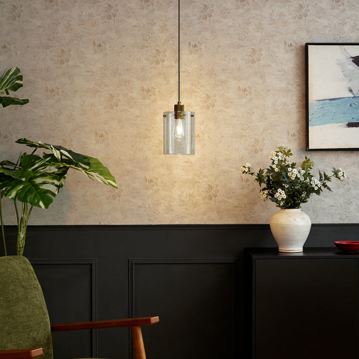 QAZQA Design hanglamp brons met helder glas - Domo