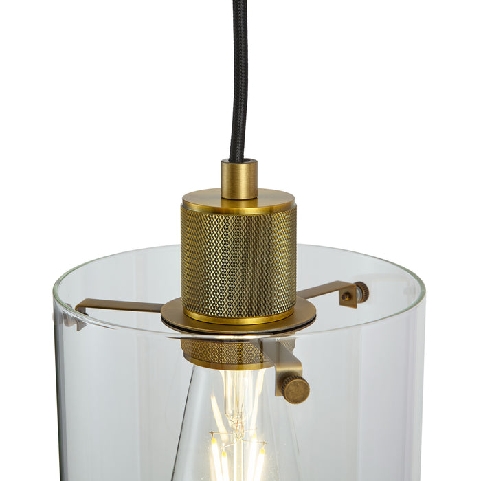 QAZQA Design hanglamp brons met helder glas - Domo