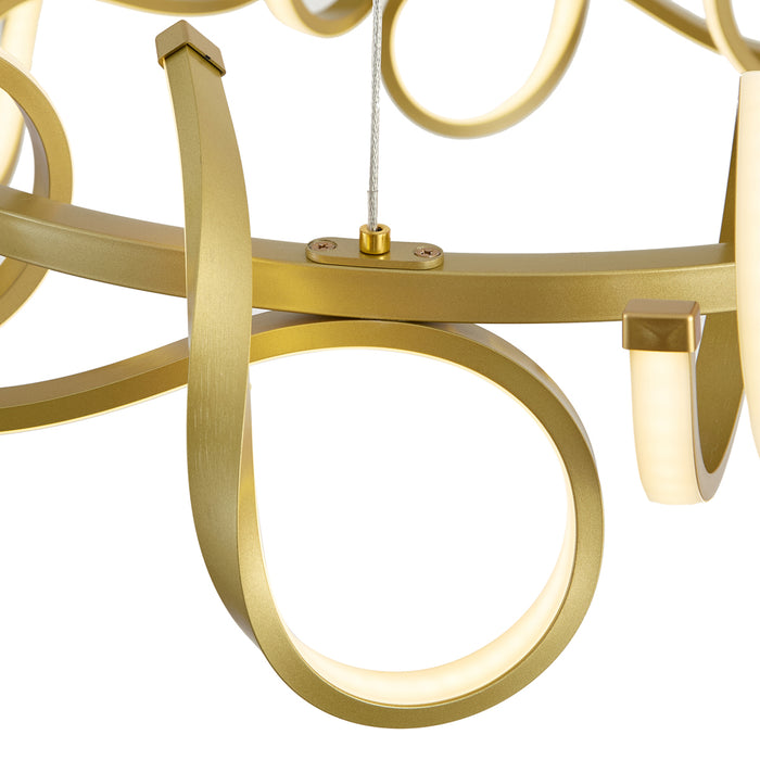 QAZQA Design hanglamp goud rond 3-staps dimbaar - Krisscross