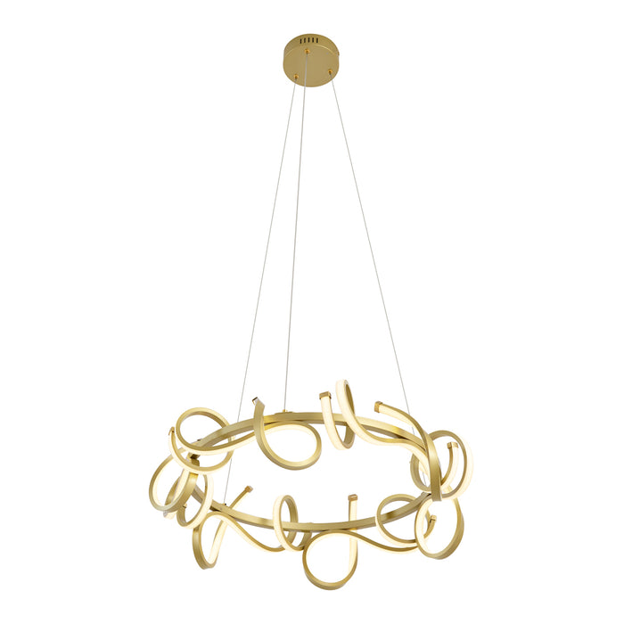 QAZQA Design hanglamp goud rond 3-staps dimbaar - Krisscross